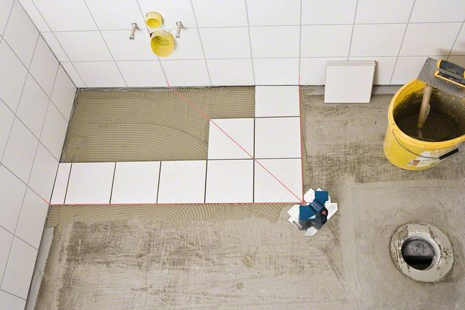 How to use a laser level for laying tiles