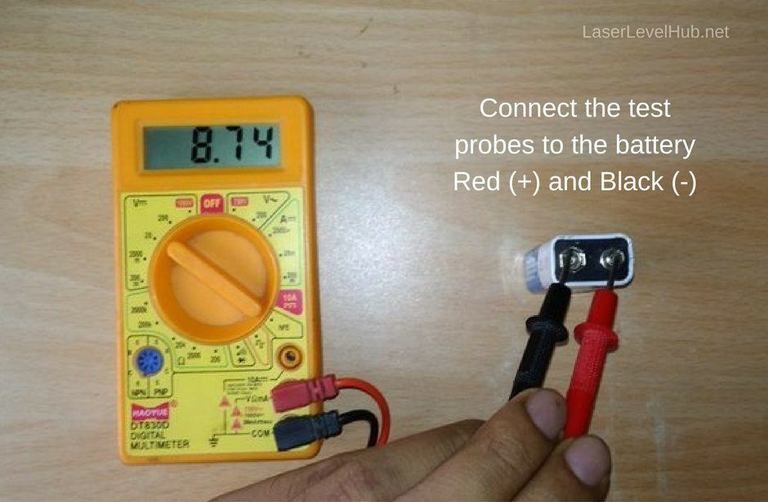 multimeter setting to test battery